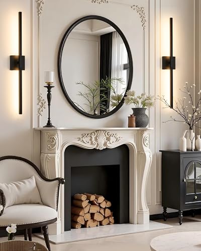 Black Battery Operated Wall Sconce with Remote Control 36 Inch