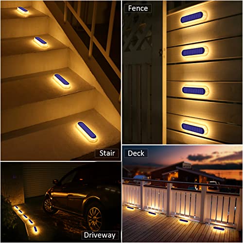 Stick on Flat Solar Step Dock Deck Stair Lights Outdoor Waterproof (4 Count)