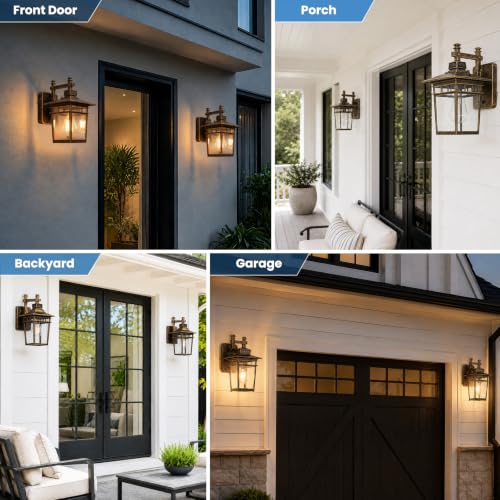 13'' Brown Medium Outdoor Wall Light Fixture with Closed Bottom (Brown)