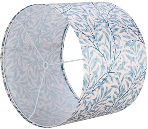 Blue Leaf 13" Drum Lamp Shades Set of 2 with Harps (2 Count)