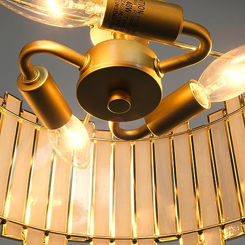 Gold Ceiling Light Fixture Drum Shape