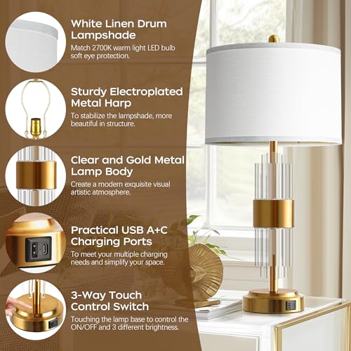 Gold Table Lamp Set of 2 (2 Count)