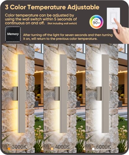 23.6" Nickel LED Outdoor Wall Light