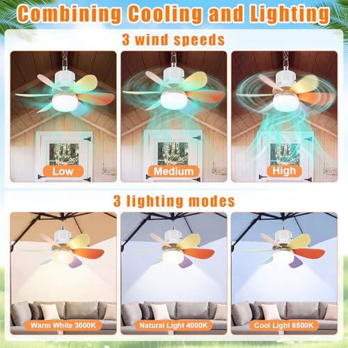 1 Set Solar Powered Ceiling Fan with Light
