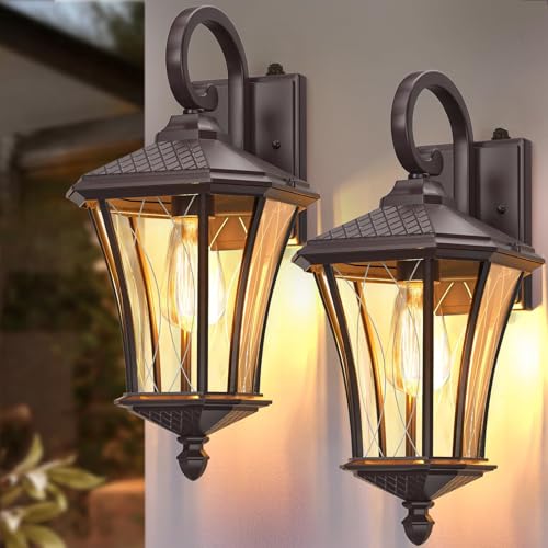16" Dusk to Dawn Outdoor Light Fixture Wall Mount (2 Count)