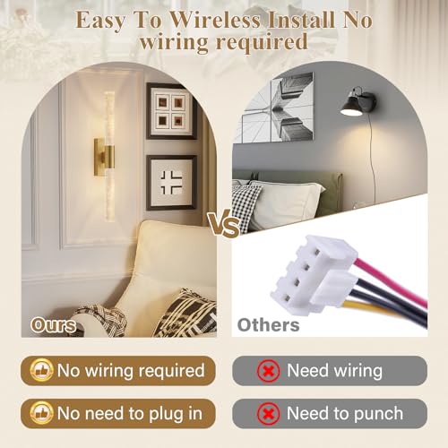 Battery Operated Wall Sconces Set of 2
