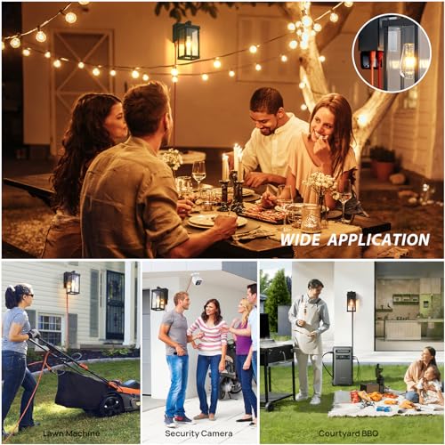 Porch Lights with GFCI Outlets Dusk to Dawn Outdoor Wall Lights Waterproof Exterior Lighting Fixtures Modern Outside Lights Wall Mount for House Patio Garage (2 Count)