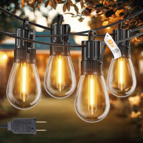 53FT Outdoor String LED Patio Lights Waterproof