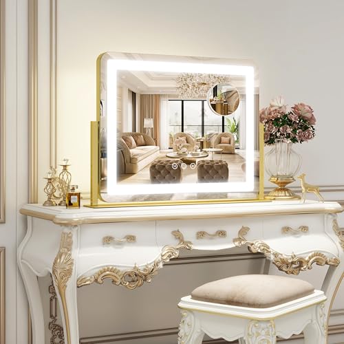 Gold Vanity Mirror with Lights