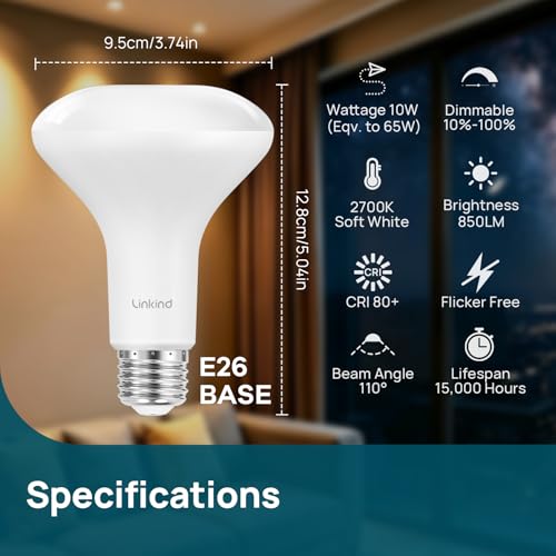12 Pack BR30 LED Flood Light Bulbs Indoor (12 Count)