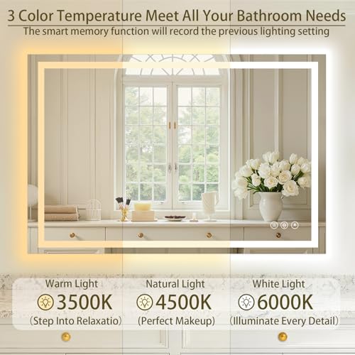 36"x55" LED Bathroom Mirror with Lights