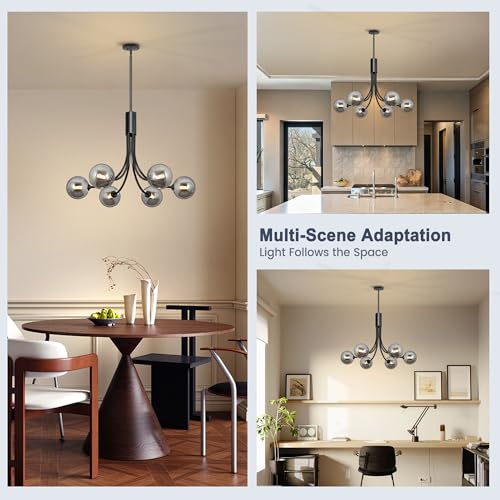 Mid Century Modern Chandelier 6 Light Sputnik Dining Room Light Fixture