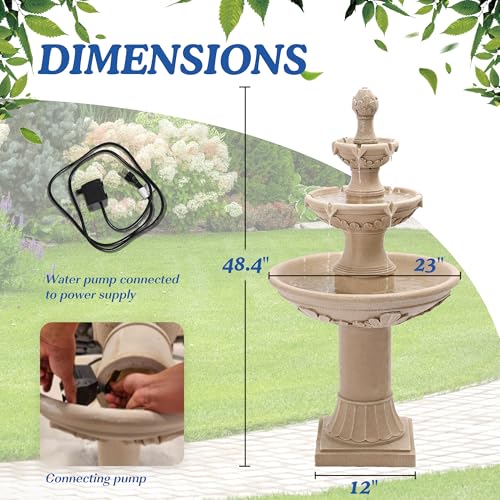 48.4" H Italian Outdoor Water Fountains