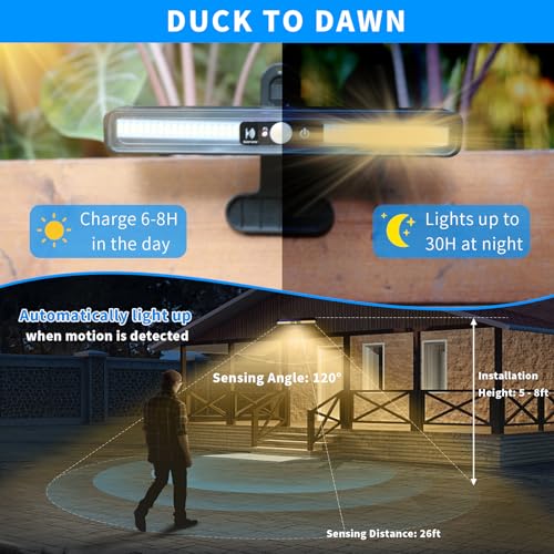 Clip On Solar Lights Outdoor with PIR Motion Sensor (4 Count)