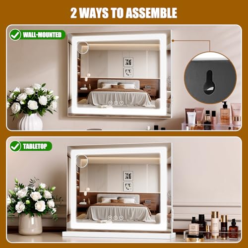 Vanity Mirror with Lights 23"x19"