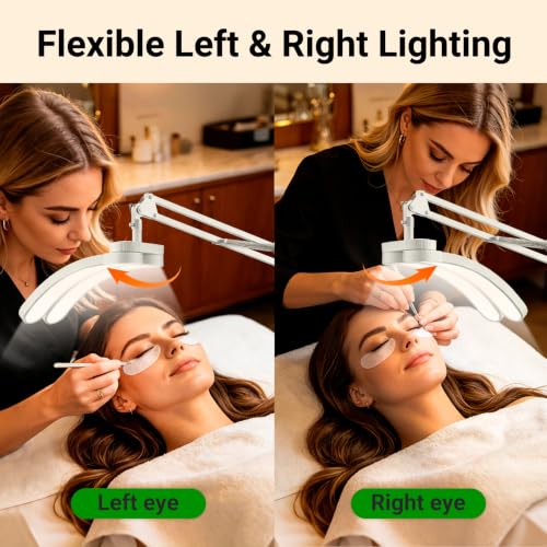 3-in-1 22" Half Moon Lash Light Remote LED Beauty Lamp 3 Color Shadow-Free (3 Count)