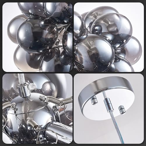 Bubble Ball Chandelier Smoked Black