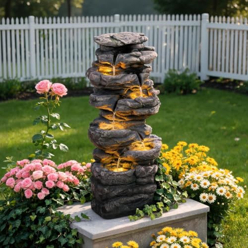 Outdoor Water Fountain with 5 LED Lights