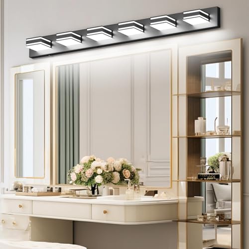 48inch Black Bathroom Vanity Light with 5 Color Temperatures