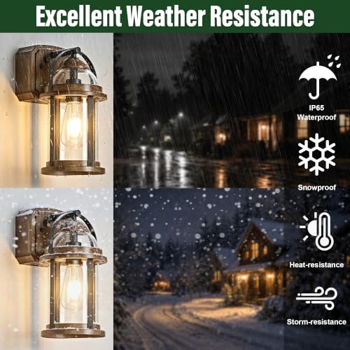 Dusk to Dawn Outdoor Wall Lights with GFCI Outlet