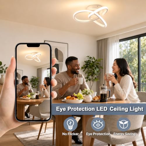 Hallway Light Acrylic Modern LED Ceiling Light Fixtures 3000K Close to Ceiling Lights for Bedroom