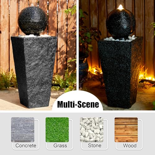 Outdoor Water Fountain with LED Light & Pump