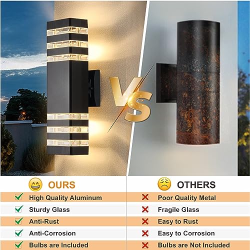 2 Pack Outdoor Wall Lights (2 Count)