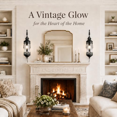 Rustic Gothic Plug in Wall Sconce with Glass