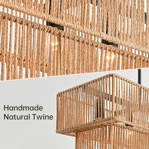 34" Rattan Chandelier