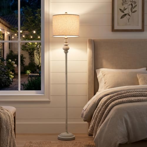64.25" Farmhouse Floor Lamp with Remote (Vintage Gray)