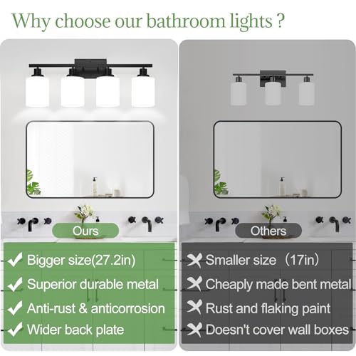 4 Light Bathroom Light Fixtures (4 Count)