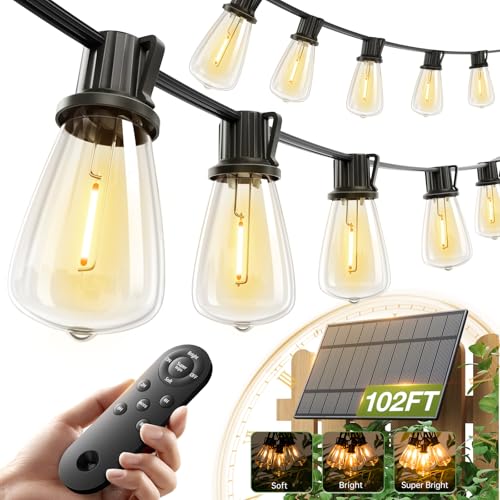 102(96+6) FT Solar String Lights Waterproof, 30+2 LED Shatterproof (102 Foot)
