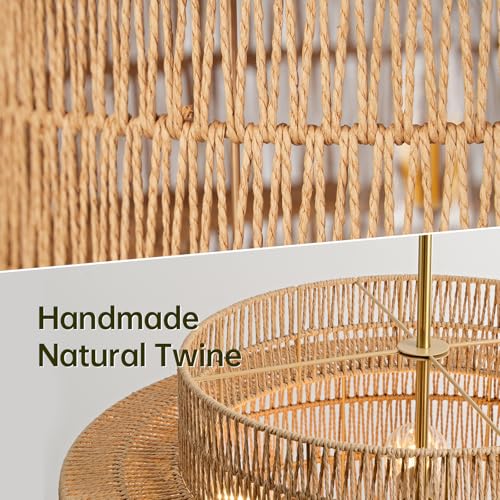24" Rattan Chandelier for Dining Room
