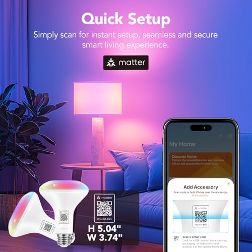 Matter Smart Light Bulbs BR30 (4 Count)
