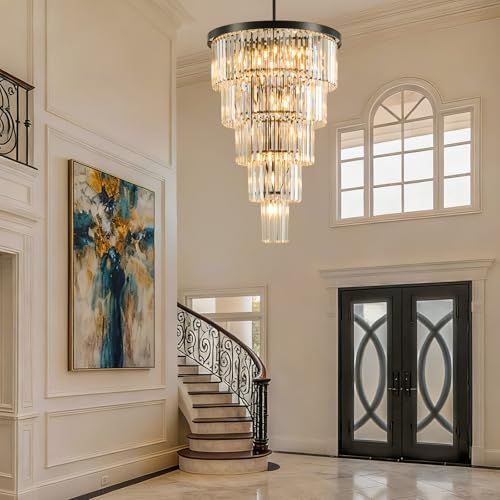High Ceiling Chandelier Crystal Modern