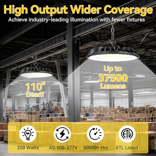 10 Pack 250W UFO LED High Bay Lights 37 (10 Count)