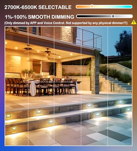 120V Indoor Outdoor Smart LED Step Lights (6 Count)