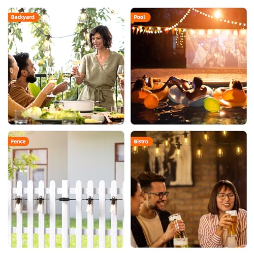 ST38 Outdoor String Lights IP65 for Patio Garden Porch Bistro Cafe