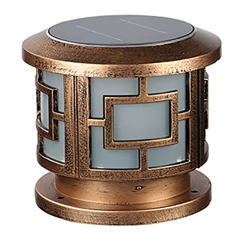 Outdoor Post Lights Waterproof Solar Post Light Outdoor Aluminum Pillar Lamp Smart Remote Control Led Column Headlight Glass Light Fixtures Garage Pavilion Courtyard S