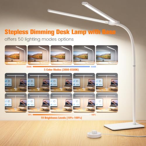 Desk Lamp for Home Office (White)