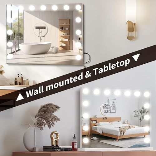 Vanity Mirror with Lights Lighted Makeup Mirror with 15 Dimmable LED Bulbs
