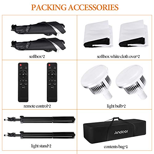 Studio Photography Light kit Softbox Lighting Set with 85W 2800K (7 Count)