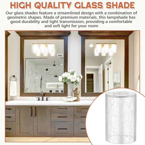 6 Pcs Clear Crackle Glass Lamp Shade 1 (6 Count)