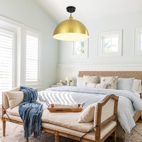 Large Brushed Gold Pendant Light