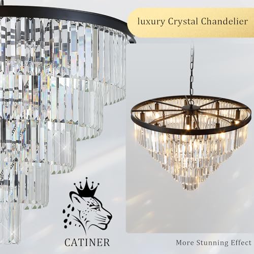 30" Modern Crystal Chandelier