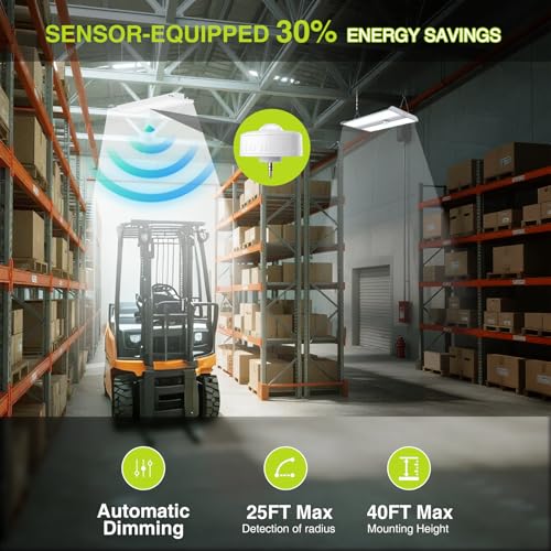 32 Pack 300W Motion Sensor LED Linear High Bay Shop Light (3 Count)