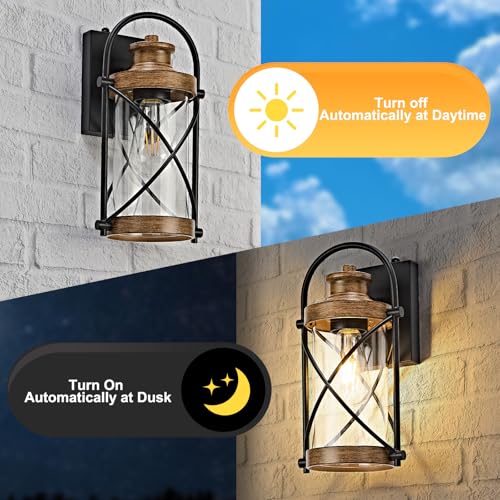 Dusk to Dawn Outdoor Wall Lights Fixtures (2 Count)