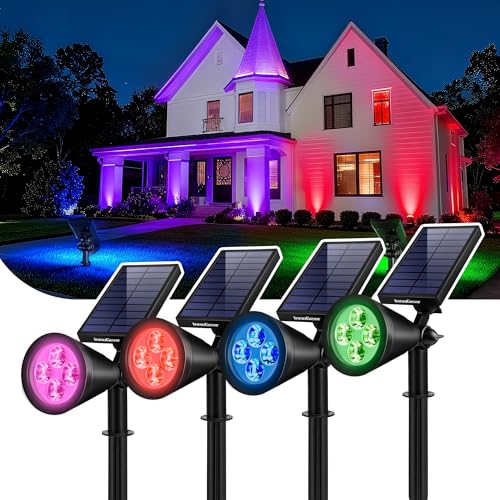 4 Solar Lights Outdoor for Halloween Christmas Xmas (4 Count)