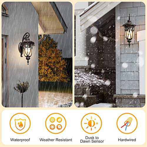 23 Inch Large Dusk to Dawn Outdoor Porch Lights for Garage (2 Count)