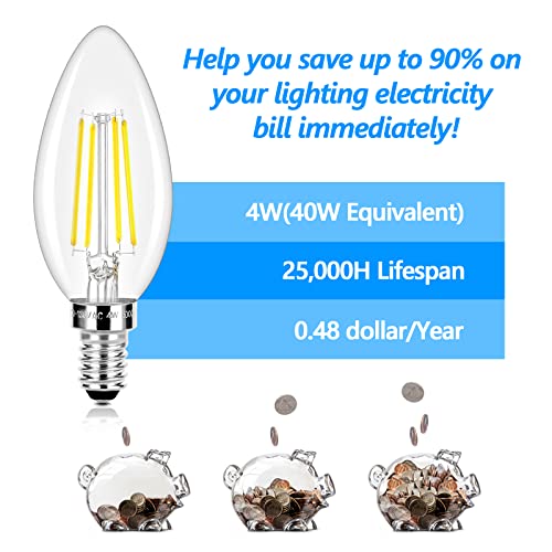 LED Candle Bulbs 40W Equivalent Dimmable (5 Count)